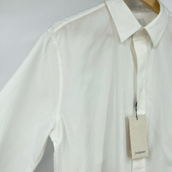 Saint Laurent | NWT Men's Cotton Poplin Shirt in White Size 39 / M / 15.5 Neck - Picture 7 of 15
